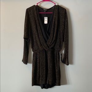 Small Gold & Black Romper long sleeve